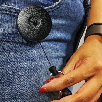 Key-bak katrol Zwart Original series 48" - kevlar kabel - 360&ordm; Roteerbaar