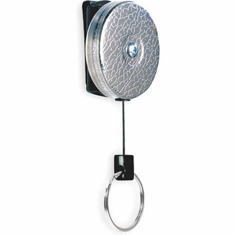 Key-bak katrol Zilver  Original series 48" - kevlar kabel - 360&ordm; Roteerbaar