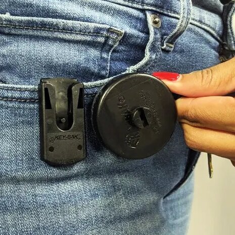 Key-bak katrol Zwart Original series 48" - kevlar kabel - 360&ordm; Roteerbaar