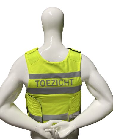 Fluor Gele toezicht hoes t.b.v veiligheidspanelen Engarde  bedrukt